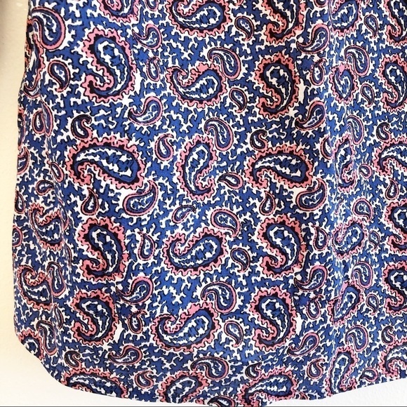 J. CREW Factory NWT Paisley Lace Trimmed Tunic Top Size Small in Coral and Blue - Picture 10 of 13